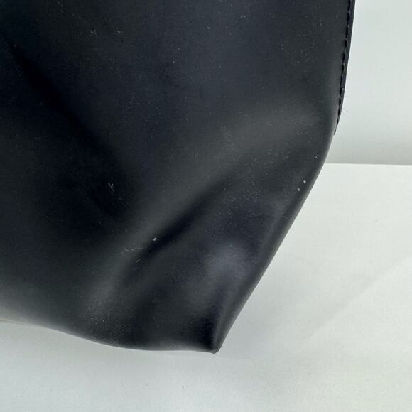 Fossil Coated Leather Large Tote Bag Black Brown Key Charm Travel Office Preppy - Picture 9 of 9